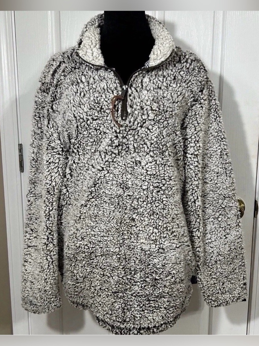 Properly Tied Pintail Pullover Fleece Sherpa Jacket Medium Grey The Cozy Haven